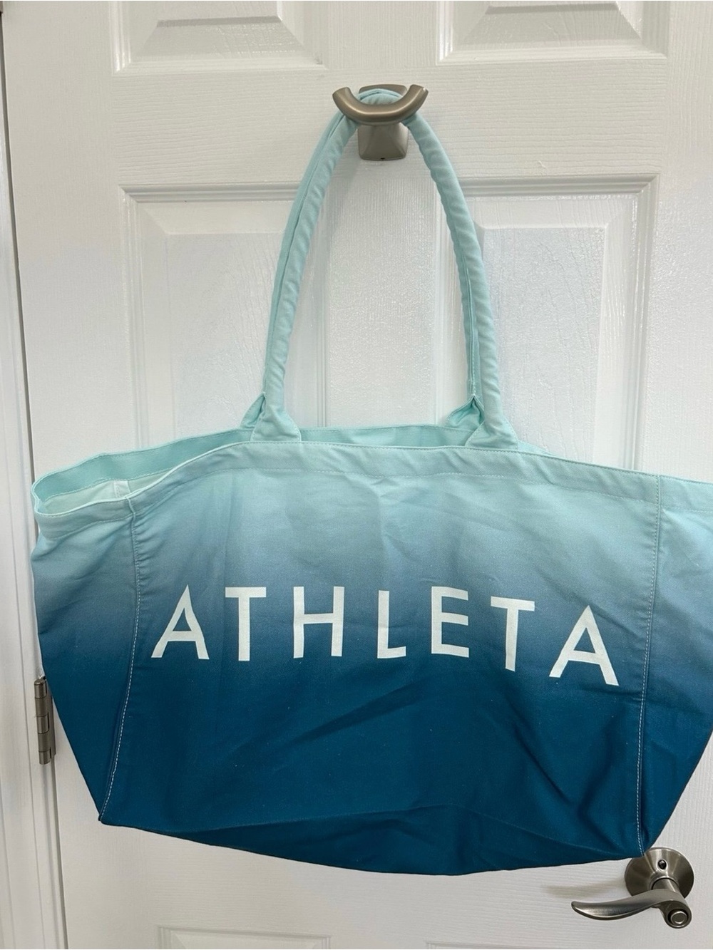 Athleta Tote Bag Teal Ombre’ Canvas